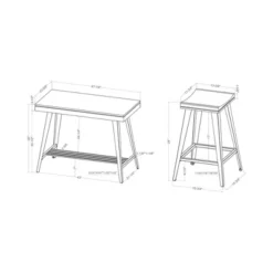 3pc Mycina Counter Height Table Set - HOMES: Inside + Out -Baxton Studio Shop GUEST 052d2ade 6b66 4c3a a56a de1e09b5ea77