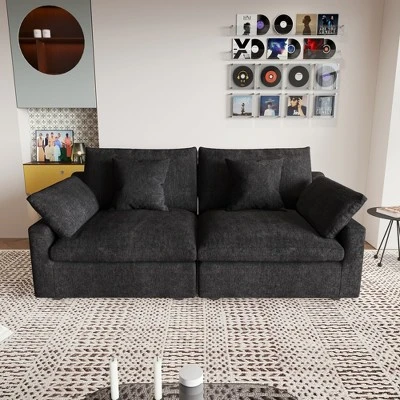 83" Cloud Couch Modular Sectional Sofa Couch,Down Filled Sectional For Living Room,Love Seat Sofas,Convertible Couch,Covers Washable&Replaceable 2 83" Cloud Couch Modular Sectional Sofa Couch,Down Filled Sectional For Living Room,Love Seat Sofas,Convertible Couch,Covers Washable&Replaceable - Image 2