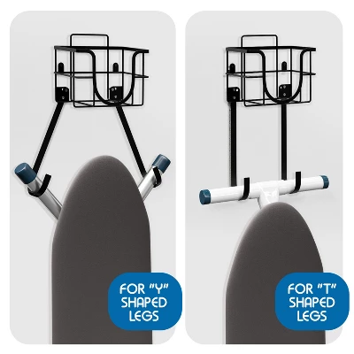 Bryt Ironing Board Holder Wall Mount & Over The Door Hanger, Laundry Room Storage & Organization, Iron & Ironing Board Hanger T&V Shaped, Black 4 Bryt Ironing Board Holder Wall Mount & Over The Door Hanger, Laundry Room Storage & Organization, Iron & Ironing Board Hanger T&V Shaped, Black - Image 4