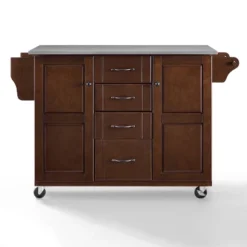 Eleanor Stainless Steel Top Kitchen Cart Mahogany/Stainless Steel - Crosley -Baxton Studio Shop GUEST 055ead13 d253 4578 b1e6 bc3fd6a3b793