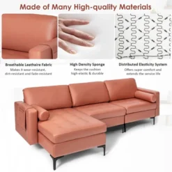 Costway Modular Extra-Large 4 Seat Sectional Sofa With Reversible Chaise & 2 USB Ports 16 Costway Modular Extra-Large 4 Seat Sectional Sofa With Reversible Chaise & 2 USB Ports -Baxton Studio Shop GUEST 05802c0a 7a7b 4f69 ad32 8691099b7f39