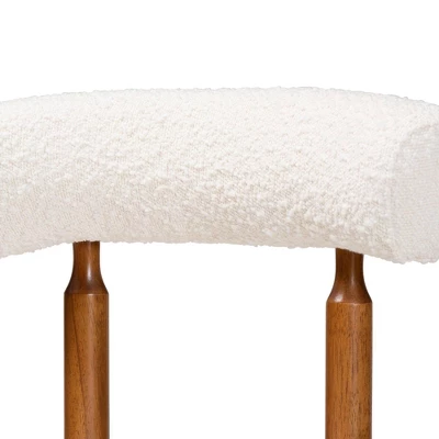 Baxton Studio 2pc Edric Boucle Fabric And Wood Dining Chair Set 4 Baxton Studio 2pc Edric Boucle Fabric And Wood Dining Chair Set - Image 4