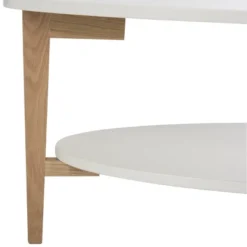 Woodruff Oval Coffee Table - White/Oak - Safavieh -Baxton Studio Shop GUEST 05ce02bd e791 477f b422 2ba596b0b619