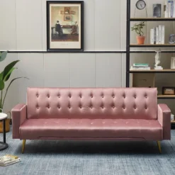 Hybition Modern Convertible Futon Sleeper With Mattress, Sturdy Metal Frame & Legs, Foldable Backrest Sofabed -Baxton Studio Shop GUEST 06003759 7284 44be bfa9 d5fda5c898b5