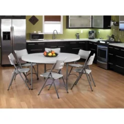 60" Round Resin Multi Purpose Table Light Gray - OSP Home Furnishings