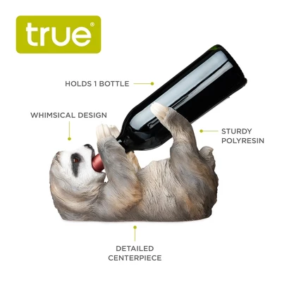 True Sloth Polyresin Wine Bottle Holder, Felt Base, Set Of 1, Grey, Holds 1 Standard Wine Bottle, Novelty Wine Decor 3 True Sloth Polyresin Wine Bottle Holder, Felt Base, Set Of 1, Grey, Holds 1 Standard Wine Bottle, Novelty Wine Decor - Image 3