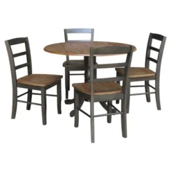 42" Albion Drop Leaf Dining Table With 4 Madrid Ladderback Chairs - International Concepts -Baxton Studio Shop GUEST 0621ffdb 32f2 438a 9be0 7ee52a8fe323