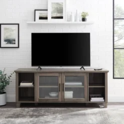 Rustic Transitional 2 Door TV Stand For TVs Up To 65" - Saracina Home -Baxton Studio Shop GUEST 06584a9e 15d9 4789 931a 701c8d75552c