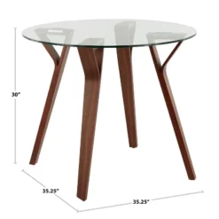 35.5" Folia Mid-Century Modern Modern Round Dining Tables Walnut/Clear - LumiSource 11 35.5" Folia Mid-Century Modern Modern Round Dining Tables Walnut/Clear - LumiSource -Baxton Studio Shop GUEST 0664085c 66c1 4a8d b069 fa00ffa94403