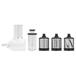 KitchenAid Fresh Prep Slicer/Shredder Attachment - White KSMVSA: Stand Mixer Accessory, Dishwasher-Safe, 5 Pieces