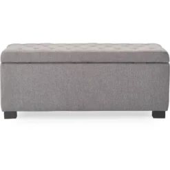 Arlo Tufted Storage Bench Gray - Adore Decor -Baxton Studio Shop GUEST 06b42a95 b187 4618 8611 90c931a91d1c