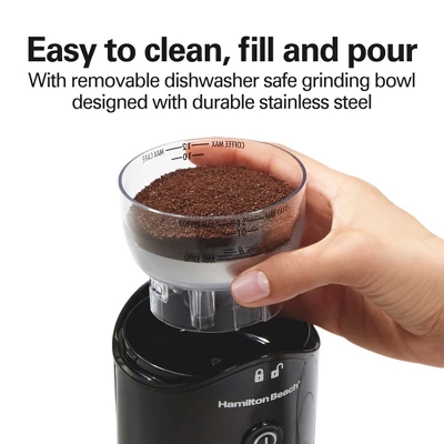 Hamilton Beach Coffee Grinder Black - 80410: Electric Blade Grinder For Coffee Beans, Medium Grind, 12 Cup Capacity 9 Hamilton Beach Coffee Grinder Black - 80410: Electric Blade Grinder For Coffee Beans, Medium Grind, 12 Cup Capacity - Image 9