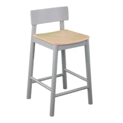 Set Of 2 Poyor 33.5" Two-Tone Counter Height Barstools Gray/Natural - Aiden Lane -Baxton Studio Shop GUEST 06e3efc7 5f8e 43f8 9c39 bbea2b820213