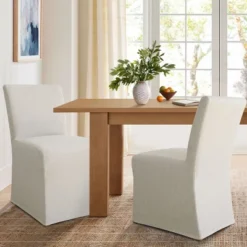 Removable Slipcover Dining Chairs,Armless Accent Chairs With Skirt,Upholstered Parsons Chairs For Living Room Or Dining Room-Maison Boucle -Baxton Studio Shop GUEST 0710c8d3 0b11 44c9 9a54 619abcd3cb30