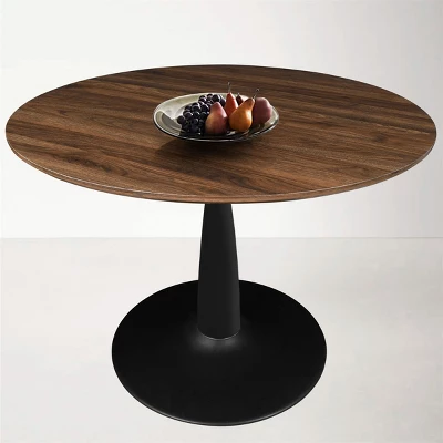 40'' Harold Foil Round Top Black Base Round Pedestal Dining Table -The Pop Maison 3 40'' Harold Foil Round Top Black Base Round Pedestal Dining Table -The Pop Maison - Image 3