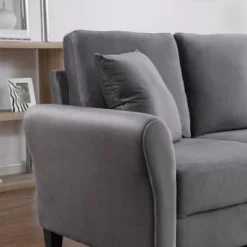 Clio Velvet Upholstered 3 Seater Sofa Couch,78 Inches Long Sofas,Modern Velvet Couch 3 Seater Sofa With 2 Pillow-Maison Boucle -Baxton Studio Shop GUEST 0712c513 5824 4991 8bf1 a53a7eb5caaa