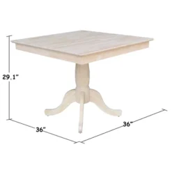 29.1" Dining Tables Minden Square Top Pedestal Unfinished - International Concepts 7 29.1" Dining Tables Minden Square Top Pedestal Unfinished - International Concepts -Baxton Studio Shop GUEST 078910f2 0fc9 47dd 90a0 067ab5907355