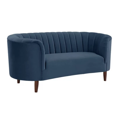 71" Millephri Loveseat Blue Velvet - Acme Furniture 1 71" Millephri Loveseat Blue Velvet - Acme Furniture