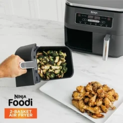 Ninja Foodi 8qt Original Dualzone 2 Basket Air Fryer With 6 Functions - DZ201: Stainless Steel, Digital Control, Dishwasher-Safe -Baxton Studio Shop GUEST 07b291c0 a106 4bcf b299 5beaedad67f2