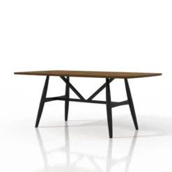 71" Bernst Mid-Century Modern Rectangle Dining Table Antique Oak/Black - MiBasics -Baxton Studio Shop GUEST 07b6891a 716f 41f0 86b8 0584f51d99c6