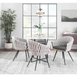 Braided Matisse Contemporary Armchair Black/Gray/Cream - LumiSource -Baxton Studio Shop GUEST 07c368f3 ba5e 445b 8f77 97e58981cc09