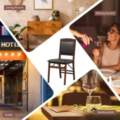 Costway 2 Pack Folding Dining Chairs Foldable Chairs With PVC Padded Seat & High Backrest 12 Costway 2 Pack Folding Dining Chairs Foldable Chairs With PVC Padded Seat & High Backrest -Baxton Studio Shop GUEST 07d04255 fd90 4ace 97a2 19f5548a1379