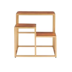Camber 3 Tiered Plant Stand Side Table Gold - Powell Company -Baxton Studio Shop GUEST 07dd7007 f18d 4a1a 8c7c e72be5f92410