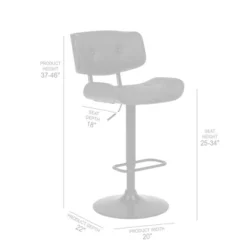 Brooklyn Adjustable Faux Leather Metal Barstool - Armen Living -Baxton Studio Shop GUEST 07e63225 ef79 4224 81a9 a5e18fde3190