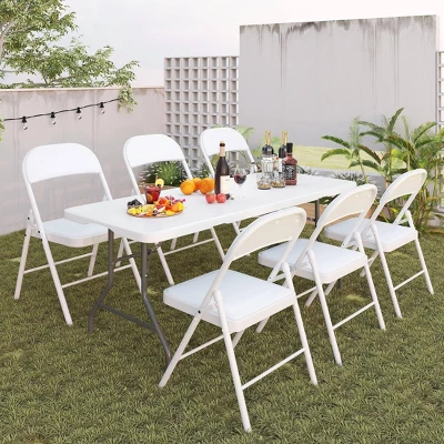 SUGIFT Folding Chairs With Padded Seats Foldable Chair For Outdoor & Indoor Use (Set Of 4) 2 SUGIFT Folding Chairs With Padded Seats Foldable Chair For Outdoor & Indoor Use (Set Of 4) - Image 2