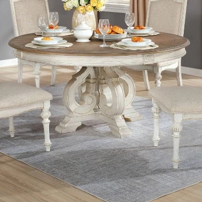 Frainio Round Dining Table White - HOMES: Inside + Out 1 Frainio Round Dining Table White - HOMES: Inside + Out