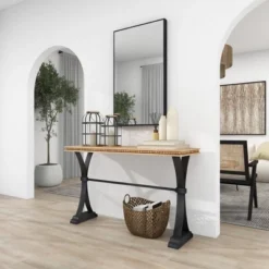 Industrial Wood Console Table Brown - Olivia & May -Baxton Studio Shop GUEST 084edca7 1b0b 406d 9d0f 3469a451cfa3