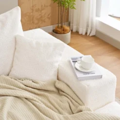 Modular Sectional Sofa, 110 Inch Seat L-Shaped Couch With 5 Throw Pillows, Chenille Floor Sofa, For Living Room, Bedroom, Office -Baxton Studio Shop GUEST 0898d676 94f0 4a9e b96f b128d4f9b2b5