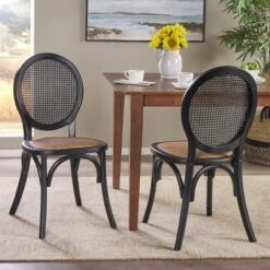 Set Of 2 Dining Chair With Elm Wood Frame, High Back Dining Chairs With Caned Seat And Rounded Backrest-Maison Boucle 14 Set Of 2 Dining Chair With Elm Wood Frame, High Back Dining Chairs With Caned Seat And Rounded Backrest-Maison Boucle -Baxton Studio Shop GUEST 08b8a1b4 9d0e 4853 aaf1 96e0296ec6ef