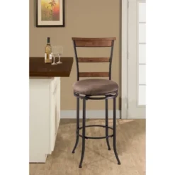 Charleston Swivel Ladder Back 26" Counter Height Barstool Metal/Tan - Hillsdale Furniture -Baxton Studio Shop GUEST 09198138 a1f0 455f b934 a123231fb30f