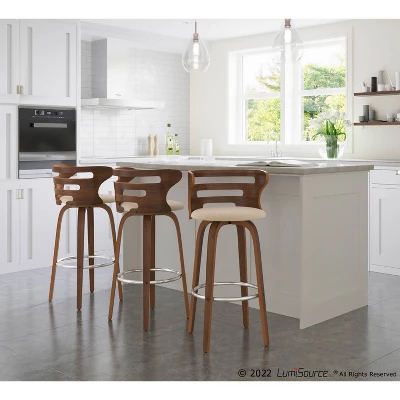 Set Of 2 Cosini Upholstered Barstools - Lumisource 9 Set Of 2 Cosini Upholstered Barstools - Lumisource - Image 9