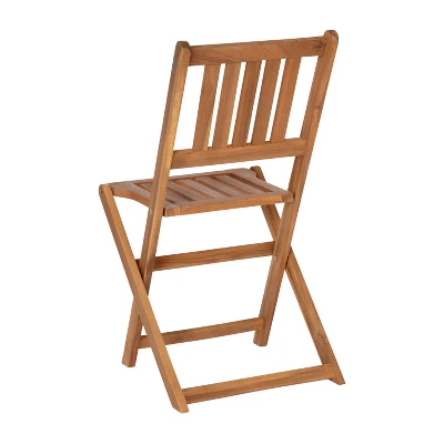 Flash Furniture Indoor/Outdoor Acacia Wood Folding Table And 2 Chair Bistro Set In Natural 10 Flash Furniture Indoor/Outdoor Acacia Wood Folding Table And 2 Chair Bistro Set In Natural - Image 10
