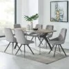 7pc Andes And Alison Rectangular Dining Set Gray - Armen Living