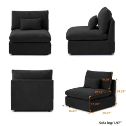 Modular Sectional Sofa With Ottoman,156" U Shaped Down Filled Cloud Couch,8 Seater Convertible Living Room Sets,Cover Washable And Replaceable -Baxton Studio Shop GUEST 0a2d68b8 95ac 49ef 87ab f845c0e5fb41 1