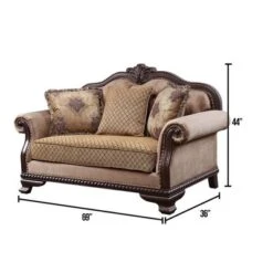 69" Chateau De Ville Fabric Sofa Espresso Finish - Acme Furniture -Baxton Studio Shop GUEST 0a662b2d c682 4293 97a0 e00038c07e79