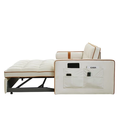 55.5" Pull Out Sleeper Sofa Bed, Upholstered Loveseat Sofa Couch With Side Pockets, Adjustable Backrest, And Lumbar Pillows-ModernLuxe 8 55.5" Pull Out Sleeper Sofa Bed, Upholstered Loveseat Sofa Couch With Side Pockets, Adjustable Backrest, And Lumbar Pillows-ModernLuxe - Image 8