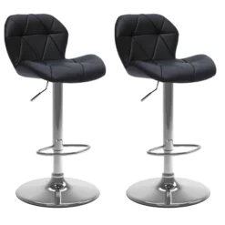 Set Of 2 Adjustable Hex Design Bonded Leather Barstool - Corliving -Baxton Studio Shop GUEST 0a9930a1 022f 4106 9b09 6c2da594088c
