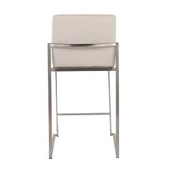 Set Of 2 FujiHB Polyester/Steel Counter Height Barstools Beige - LumiSource -Baxton Studio Shop GUEST 0adfd03e 1b38 406f b166 f4e2a841f2ae