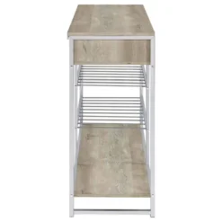 Coaster Melrose Modern 2 Shelf Wood/Metal Wine Cabinet With 2 Drawers Gray Washed Oak/Chrome 14 Coaster Melrose Modern 2 Shelf Wood/Metal Wine Cabinet With 2 Drawers Gray Washed Oak/Chrome -Baxton Studio Shop GUEST 0b1dc81e 2ba9 47eb a0ce 79ac254e04cb