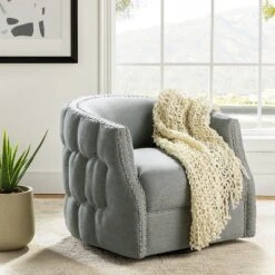 Jorge Curved And Ergonomic Design Barrel Chair With Decorative Nailhead Tirms Swivel Chair | ARTFUL LIVING DESIGN 21 Jorge Curved And Ergonomic Design Barrel Chair With Decorative Nailhead Tirms Swivel Chair | ARTFUL LIVING DESIGN -Baxton Studio Shop GUEST 0b304f00 5938 4660 a97d 5a69bdc4d260