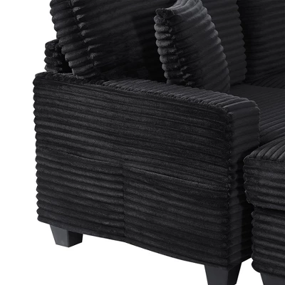 Upholstered Sectional Sofa L-shaped Sofa With Movable Ottoman & Side Storage Pockets - ModernLuxe 12 Upholstered Sectional Sofa L-shaped Sofa With Movable Ottoman & Side Storage Pockets - ModernLuxe - Image 12