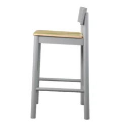 Set Of 2 Poyor 33.5" Two-Tone Counter Height Barstools Gray/Natural - Aiden Lane