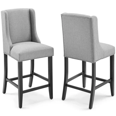 Set Of 2 Baron Counter Height Barstool Upholstered Fabric - Modway 9 Set Of 2 Baron Counter Height Barstool Upholstered Fabric - Modway - Image 9