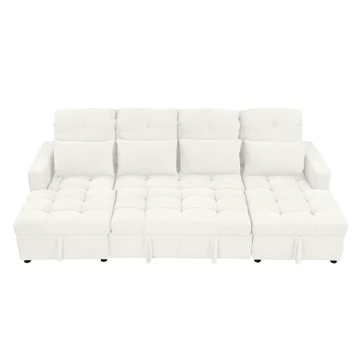 110.2"W Oversized U-Shaped Sectional Sofa, Pull-Out Sofa Bed With Double Storage Chaise Lounges And 2 USB Ports - ModernLuxe 9 110.2"W Oversized U-Shaped Sectional Sofa, Pull-Out Sofa Bed With Double Storage Chaise Lounges And 2 USB Ports - ModernLuxe - Image 9