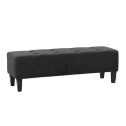 Rosewell Button Tufted Fabric Accent Bench - CorLiving -Baxton Studio Shop GUEST 0bbfe88e 767f 48ae 89b6 50c2ade18375