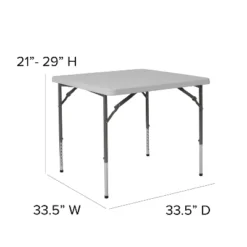Flash Furniture 2.79-Foot Square Height Adjustable Granite White Plastic Folding Table -Baxton Studio Shop GUEST 0bc93384 3e32 41cc b9c1 97c6f2c7baf9
